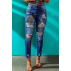 Blue Casual Leopard ...